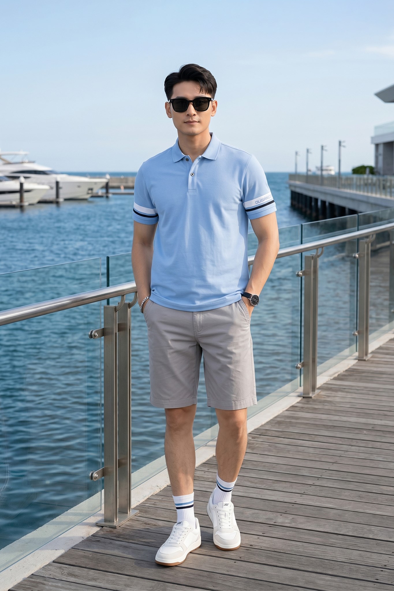 Ảnh của Áo Polo nam ngắn tay in viền line - 228PLS22105